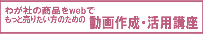 わが社の商品をwebでもっと売りたい方のための動画制作・活用講座