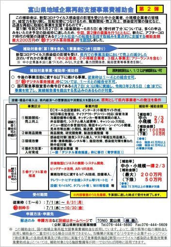 コロナ対策 再起支援 で1 000者余りを支援 Tonio Web情報マガジン 富山県