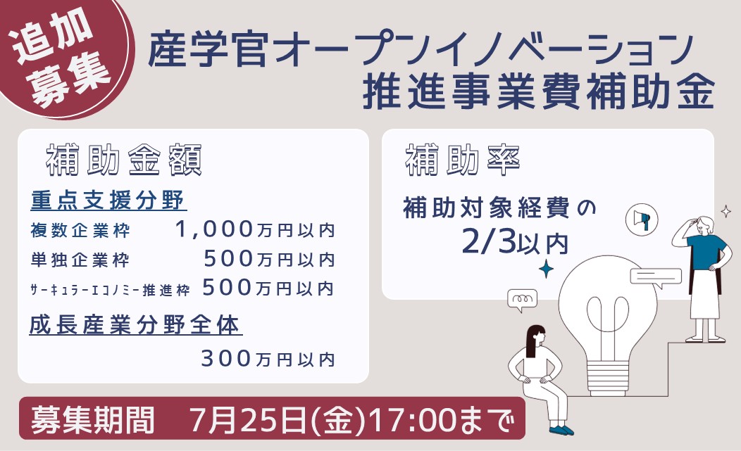 産学官オープンイノベーション推進事業費補助金 （追加募集）